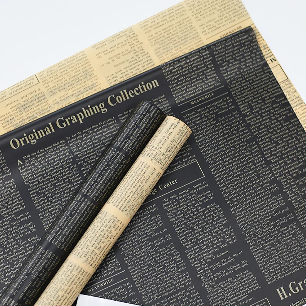 20 Sheets Vintage English Newspaper Gift Wrap Paper – Floral Craft Liner