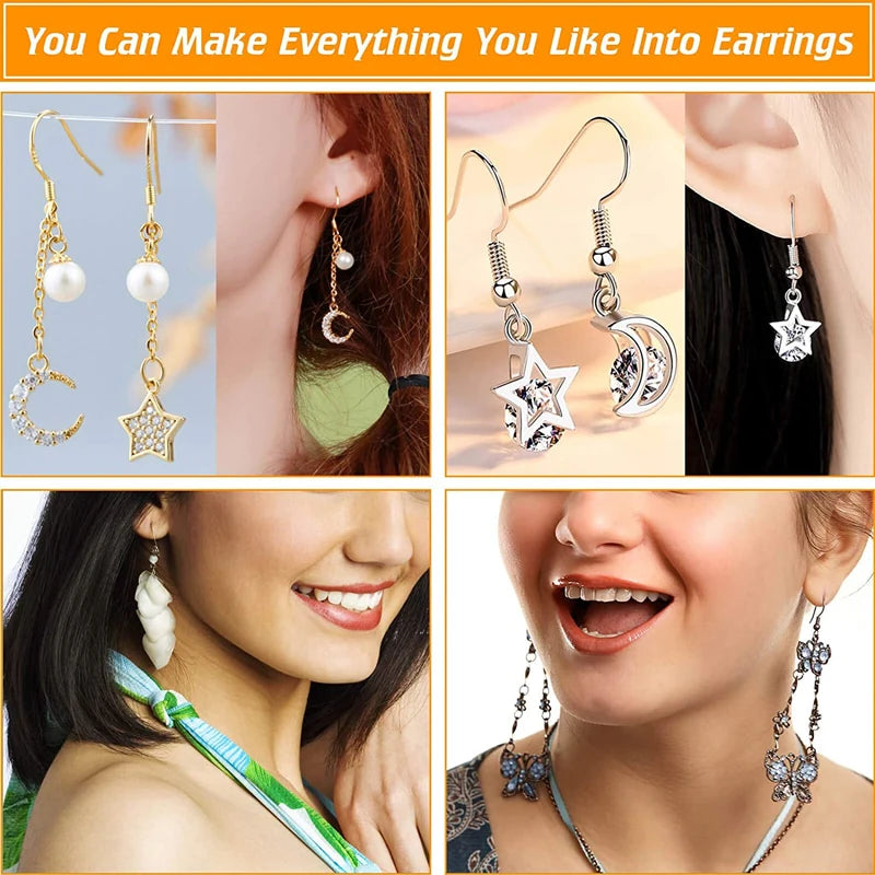 300Pcs Earring Making Kit | Hypoallergenic Hooks, Jump Rings & Rubber Backs Set
