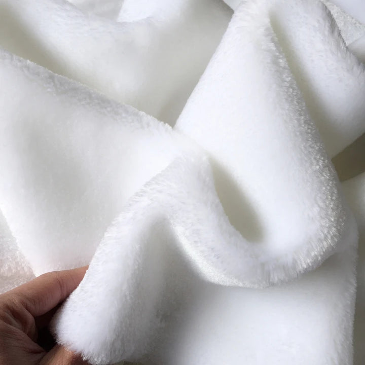 50x160cm Faux White Fur Fabric