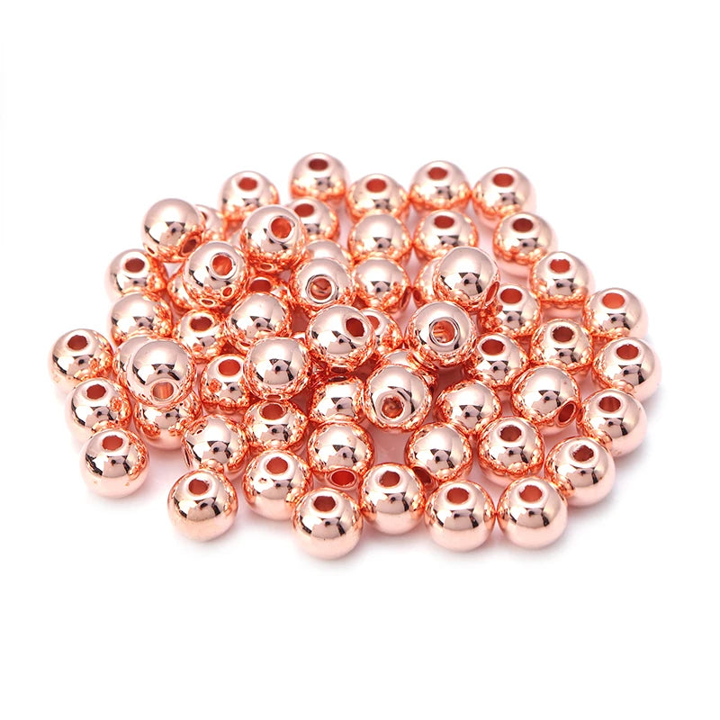 Gold CCB Round Spacer Beads | 3–12mm Loose Beads for DIY Jewelry Making (50–500pcs)