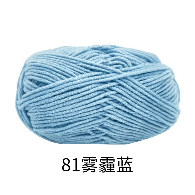 40–50g 4Ply Milk Cotton Yarn – Soft Knitting Wool for Crochet, Sweaters & Dolls