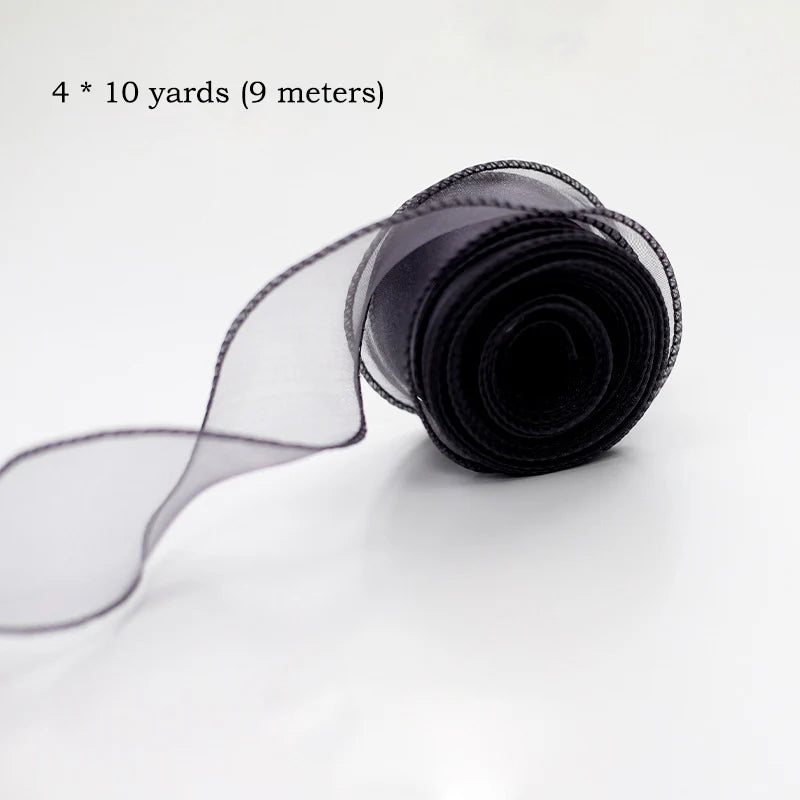 Chiffon Silk Ribbon Roll | 10 Yards Organza Satin for DIY Crafts & Gift Wrapping