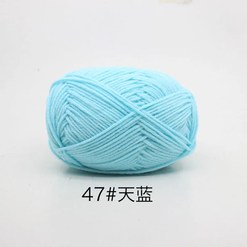 40–50g 4Ply Milk Cotton Yarn – Soft Knitting Wool for Crochet, Sweaters & Dolls