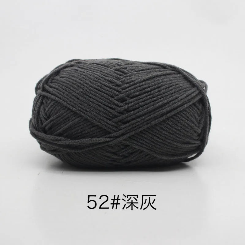 40–50g 4Ply Milk Cotton Yarn – Soft Knitting Wool for Crochet, Sweaters & Dolls