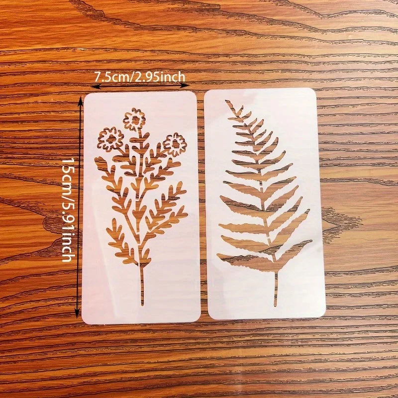 18pcs Reusable Floral Painting Stencils – DIY Craft Templates Set