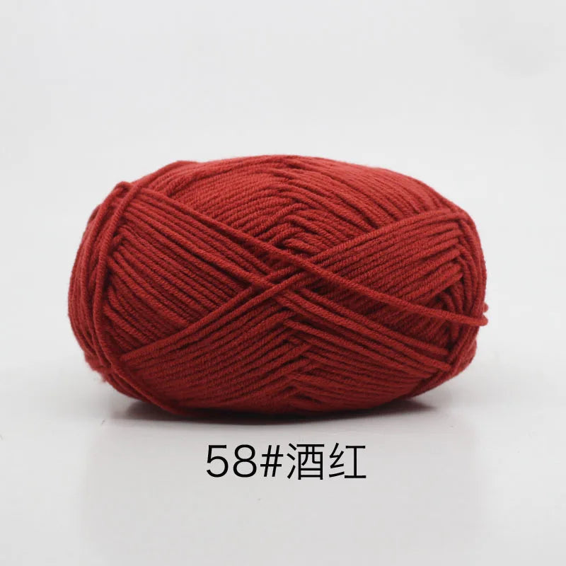 40–50g 4Ply Milk Cotton Yarn – Soft Knitting Wool for Crochet, Sweaters & Dolls