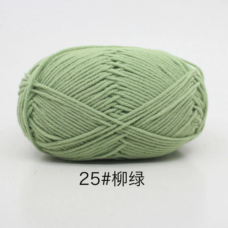 40–50g 4Ply Milk Cotton Yarn – Soft Knitting Wool for Crochet, Sweaters & Dolls