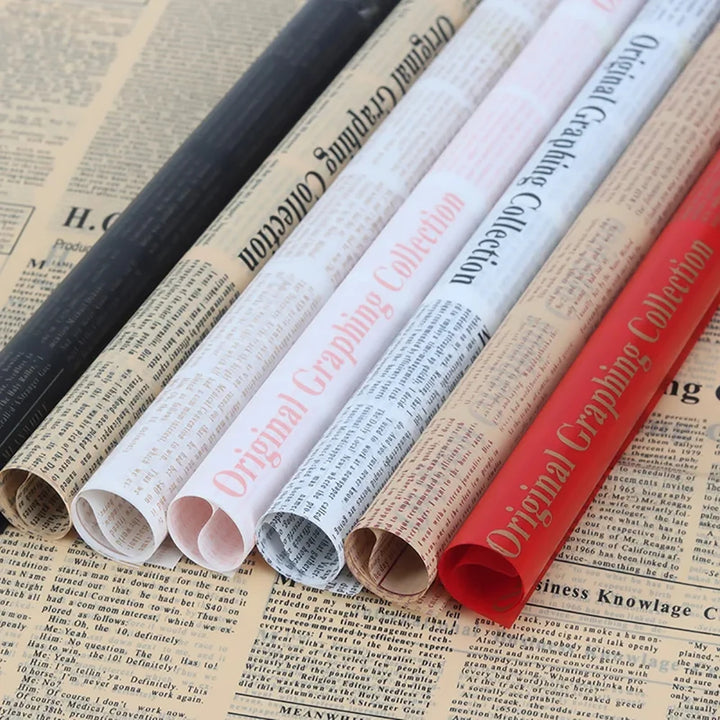 20 Sheets Vintage English Newspaper Gift Wrap Paper – Floral Craft Liner