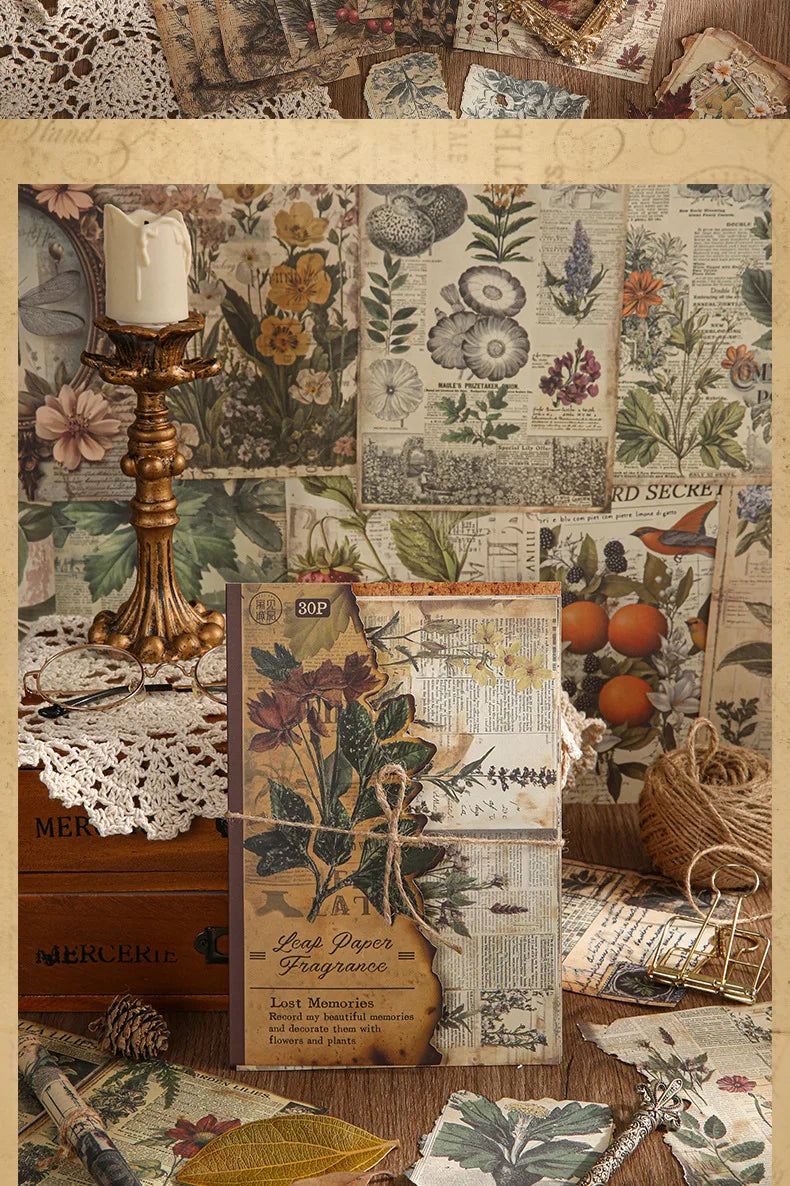 30pcs Vintage INS Material Paper Set