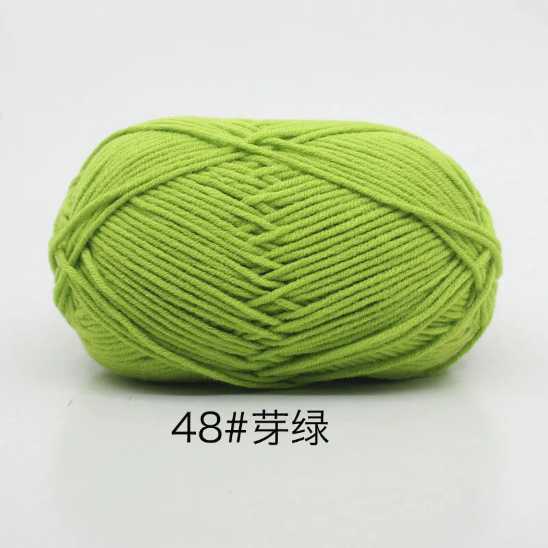 40–50g 4Ply Milk Cotton Yarn – Soft Knitting Wool for Crochet, Sweaters & Dolls