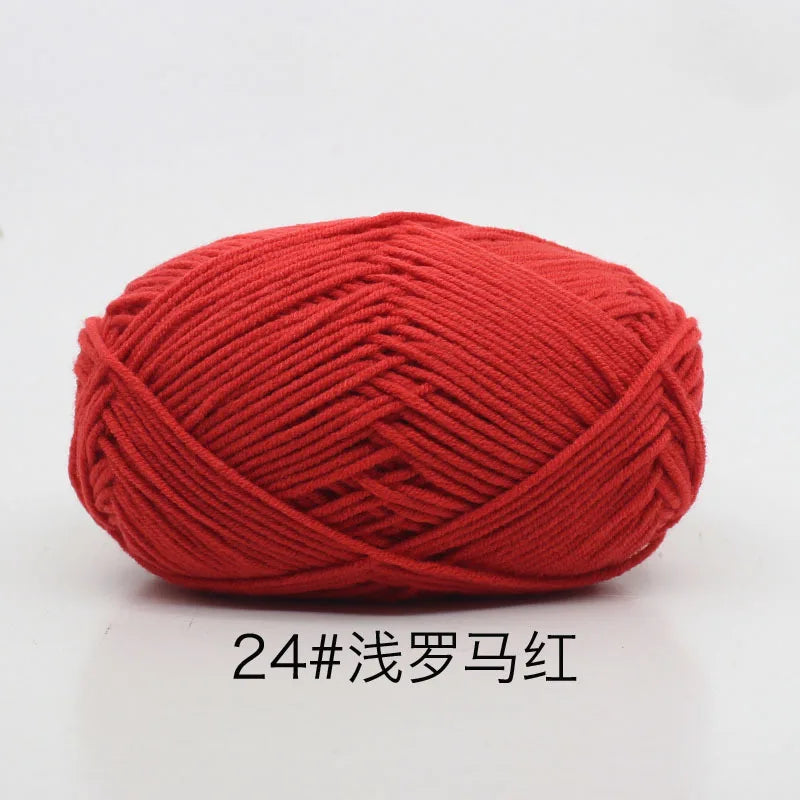 40–50g 4Ply Milk Cotton Yarn – Soft Knitting Wool for Crochet, Sweaters & Dolls