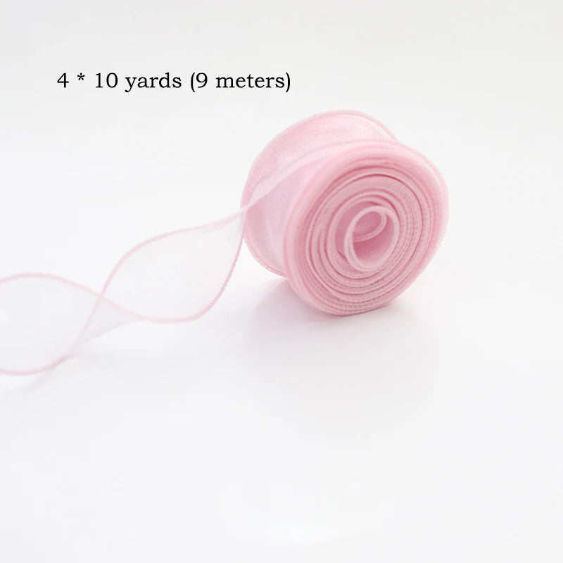 Chiffon Silk Ribbon Roll | 10 Yards Organza Satin for DIY Crafts & Gift Wrapping