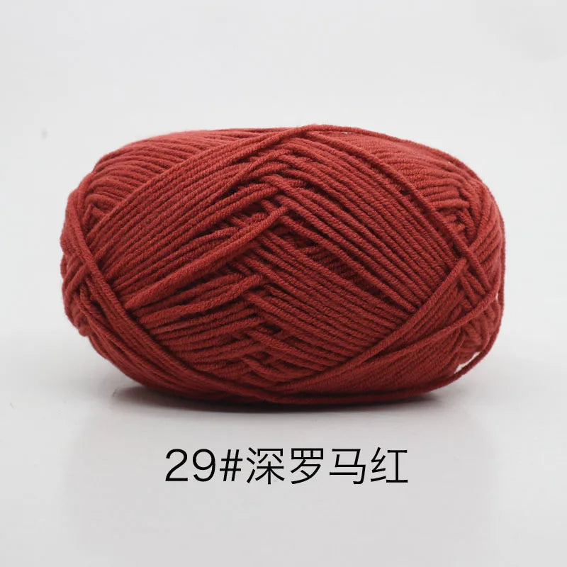40–50g 4Ply Milk Cotton Yarn – Soft Knitting Wool for Crochet, Sweaters & Dolls
