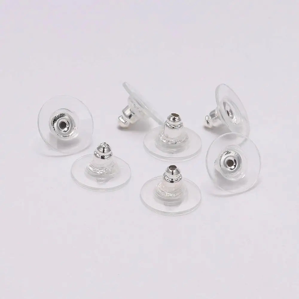 100Pcs Gold Earring Backs | Silicone Stud Post Nuts & Stoppers for Jewelry Making