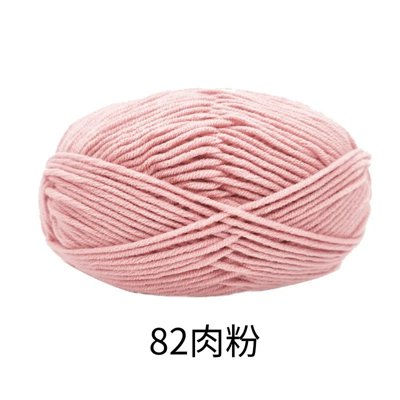 40–50g 4Ply Milk Cotton Yarn – Soft Knitting Wool for Crochet, Sweaters & Dolls