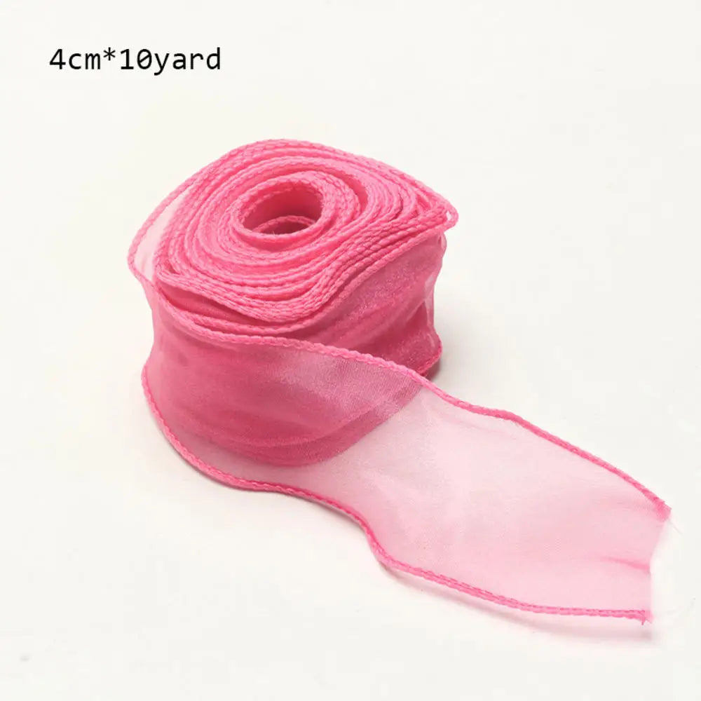 Chiffon Silk Ribbon Roll | 10 Yards Organza Satin for DIY Crafts & Gift Wrapping