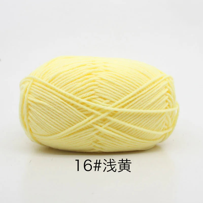40–50g 4Ply Milk Cotton Yarn – Soft Knitting Wool for Crochet, Sweaters & Dolls