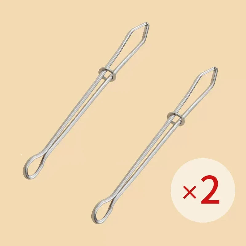 2Pcs Stainless Steel Garment Clips | Sewing & Elastic Band DIY Tool Set