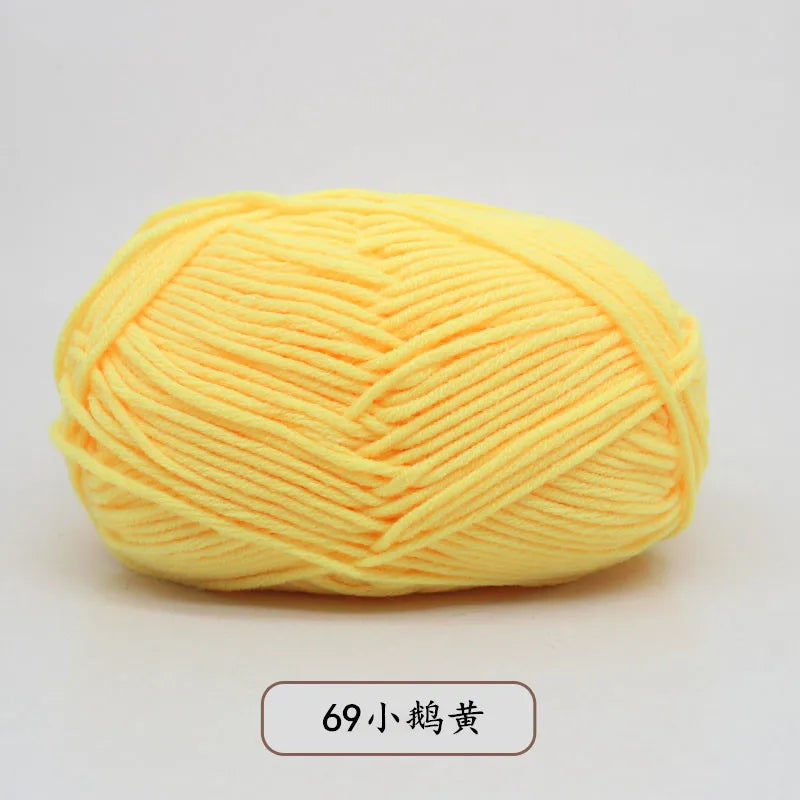 40–50g 4Ply Milk Cotton Yarn – Soft Knitting Wool for Crochet, Sweaters & Dolls