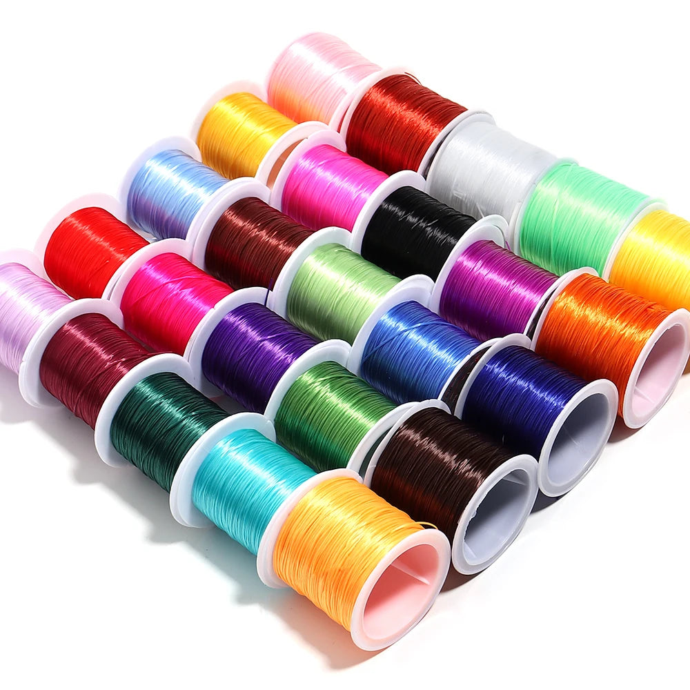 Elastic Crystal Beading Cord – 1mm Stretch Jewelry Making Thread (10–40M)