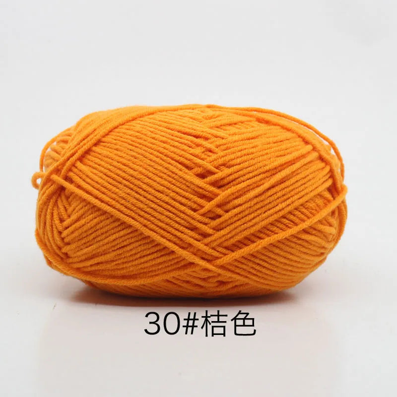 40–50g 4Ply Milk Cotton Yarn – Soft Knitting Wool for Crochet, Sweaters & Dolls