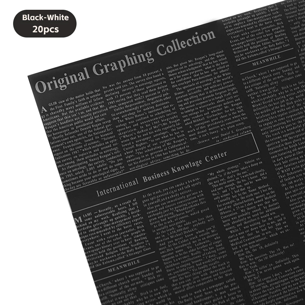 20 Sheets Vintage English Newspaper Gift Wrap Paper – Floral Craft Liner