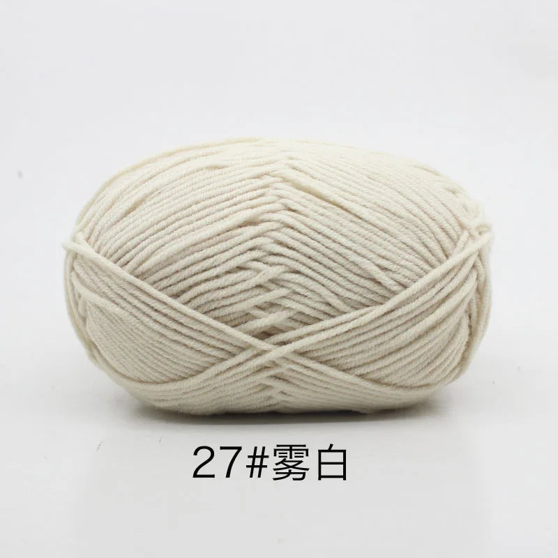 40–50g 4Ply Milk Cotton Yarn – Soft Knitting Wool for Crochet, Sweaters & Dolls